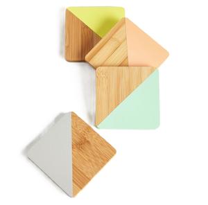 Sous-verre à thé en bois naturel écologique Tapis et tampons imprimés en émail Vaisselle de cuisine Sous-verres à thé de table au meilleur prix - Product Image 1