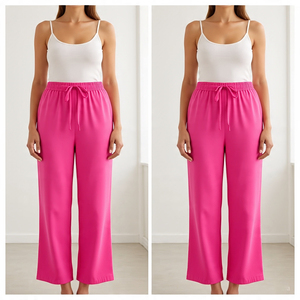 <b>Women</b> 100% Cotton Baggy <b>Trouser</b> Pajama High Drawstring Waist <b>Summer</b> <b>Trouser</b> Pajama Ladies - Product Image 1