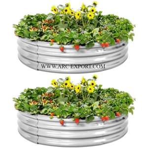 Lot de 2 baignoires galvanisées pour plantes décoratives pour la maison et le jardinage Baignoire à plantes d'angle d'intérieur de forme personnalisée la plus vendue - Product Image 2