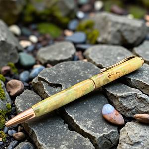 Bolígrafo de Madera Estabilizada con Citrino Hecho a Mano con Tinta Azul/Negra/Roja, Diseño Duradero para Profesionales y Ejecutivos - Product Image 4