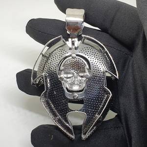 Personnalité Rappeur Bijoux 925 Sterling Silver Micro Pavé Moissanite Diamant Personnalisé Crâne Hip Hop Glacé Visage Pendentif - Product Image 3