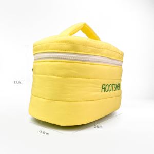 OEM Custom Quilted Puffy Hanging Travel Toiletry Organizer Pouch case Set Make up With logo Puffer Cosmetic Bag - Product Image 3