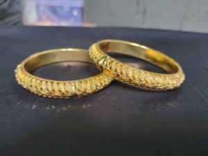 Indian Made <b>Bangles</b> with 22CT <b>Gold</b> Plated Round Shaped Trendy Designed <b>Bangles</b> <b>Set</b> for Women Fashionable Wear <b>Bangles</b> - Product Image 3