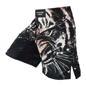 Material duradero Hombres MMA Corto Sólido Secado rápido Cintura elástica Estilo de calle alta Ropa de entrenamiento antiarrugas Calidad Premium - Product Image 3