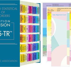 Ensemble d'onglets d'indexation DSM-5-TR avec 94 onglets imprimés, 18 onglets vierges, carte d'alignement et cartes d'abréviations (Vente en gros) - Product Image 6