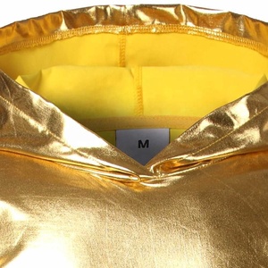 เสื้อฮู้ดดี้โฮโลแกรมแบบครอปเซ็กซี่สำหรับผู้หญิง เสื้อฮู้ดดี้ผ้า PU เงาเมทัลลิก แขนยาว แบบสั้น มีเชือกผูก เสื้อสตรีทแวร์ - Product Image 4