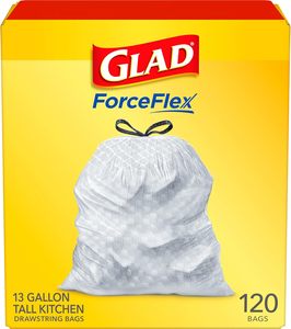 Bolsas de Basura Glad ForceFlex para Cocina, con Cordón, Blancas, sin Perfume, 13 Galones, Paquete de 120 - Product Image 6