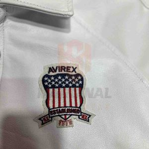 แจ็คเก็ตหนังวัวแท้ Avirex รุ่นสั่งทำพิเศษสำหรับกิจกรรมกลางแจ้ง ขายดี คุณภาพสูง ดีไซน์ทันสมัย กันลม สีขาว - Product Image 4