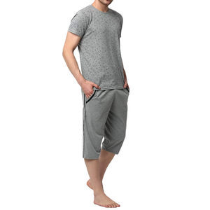 Camisas y pantalones cortos informales de verano para hombre, conjunto completo de secado rápido bordado patrón sólido, hombros caídos, manga corta y pantalones cortos para hombre - Product Image 3