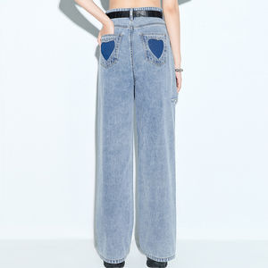 Jeans en denim vintage à taille haute et coupe skinny pour femmes xWinter, 100% coton, lavage clair, pantalon de travail - Product Image 3