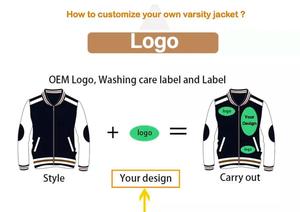 Chaqueta universitaria con logotipo personalizado, Mangas de cuero bordadas, chaqueta negra de béisbol universitario para parejas, chaqueta de hombre Letterman Varisty - Product Image 4