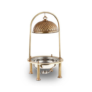 Calentador de alimentos para servir platos de frotamiento, equipo de catering, plato de frotamiento, calentador de alimentos para Buffet, plato de frotamiento de Metal con soporte para quemador - Product Image 3