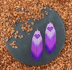 Purple love Beaded Fringe Seed Bead Dangle Boho - Product Image 3