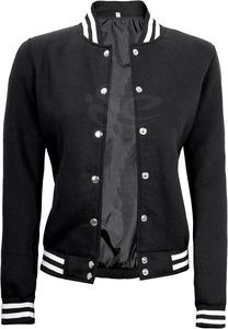 Chaqueta Varsity de Punto para Mujer 2025, de la Mejor Calidad, Resistente al Viento, Negra, Estilo Béisbol, con Letras Bordadas, Tallas Grandes, Gran Venta - Product Image 2