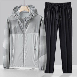 Ensembles logo imprimé bouffant survêtements hommes deux pièces pantalons évasés ensembles sweats à capuche survêtements pour hommes - Product Image 2