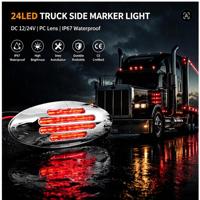 Feu de position latéral ovale 24 LED IP67 étanche pour camion/remorque/camping-car 12V/24V 3000 Lm