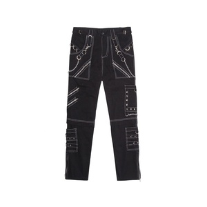 2026 tendance-gothique Punk-Rock coupe ajustée respirant pantalons décontractés Style hip-hop noir Cargo pantalon hommes pantalons - Product Image 4