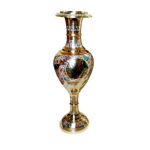 Vase à fleur en laiton décoratif intérieur extérieur le plus populaire personnalisé meilleure vente vase à fleur en métal design exportateurs indiens - Product Image 4