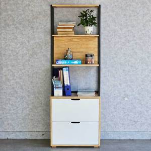 Iron Frame Shelf with <b>Drawers</b> 60x40x170cm Standing Type Rubber Wood KTB68159 - Product Image 3