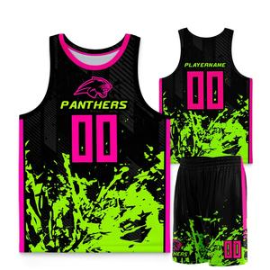 Custom High Quality Sublimation Digital Printing Basketball Jerseys with <b>Shorts</b> Customized <b>Man</b> Basketball Uniform Sets - Product Image 3