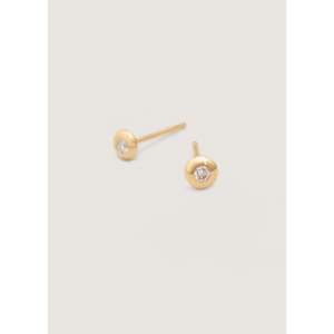 ต่างหูเพชรทรงกลมเจียระไนแบบบริลเลียนท์ Olivia ทองคำแท้ 14k น้ำหนัก 0.06 กะรัต สำหรับใส่ทุกวัน - Product Image 3