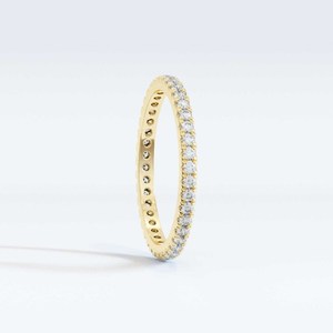 Bague de fiançailles empilable en diamant rond en or massif 10 carats diamant cultivé en laboratoire mariage diamant coupe ronde bague de fiançailles fabrication de bijoux - Product Image 1