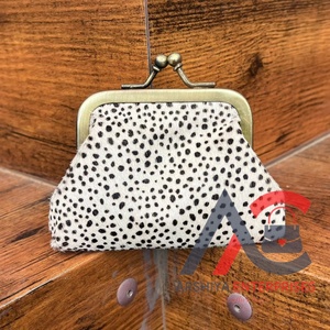 Mini monederos con estampado de animales para mujer, bolsa de Clip pequeña de cuero genuino, Clip de billetera pequeña de cuero genuino a la moda con hebilla - Product Image 1