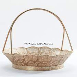 Highest Quality Wholesale Gold Plated Table Decorative Fruit <b>Storage</b> <b>Basket</b> Greatest New Look Pattern Fruit <b>Storage</b> <b>Basket</b> - Product Image 6