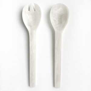 Ustensiles de service en résine marbrée pour salade, cuillère et fourchette, articles de cuisine, ustensiles de service, outils de mélange pour la restauration, fournitures de restaurant - Product Image 3