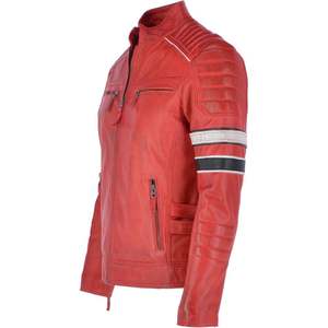 Veste de moto en cuir de mouton véritable de haute qualité pour hommes style de rue en gros coupe ajustée tissu tissé perforé Pakistan - Product Image 3