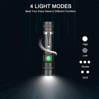Lampe torche LED super brillante en métal haute puissance, étanche, zoom, rechargeable, mini lampe torche tactique LED