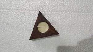 Vela de madera Natural de lujo y soporte de luz de té forma de triángulo Simple para Navidad Diwali Halloween Pascua nueva llegada - Product Image 3