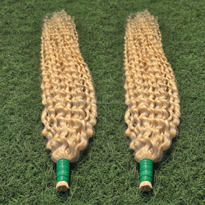 Lots de Cheveux Indiens Bouclés Crépus Blanchis, 100% Cheveux Humains Remy, Blond, Fournisseur de Gros # Extensions de cheveux longues et durables 613 - Product Image 3