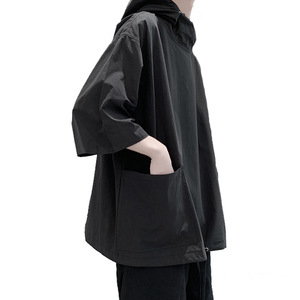 Men's Casual Jacket Sweatshirt <b>Hoodie</b> With Pocket <b>Thin</b> Short Sleeve - Product Image 6