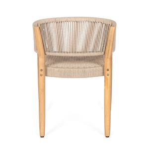 Chaise de salle à manger moderne en teck massif de haute qualité avec tressage en corde pour usage intérieur/extérieur - Product Image 6