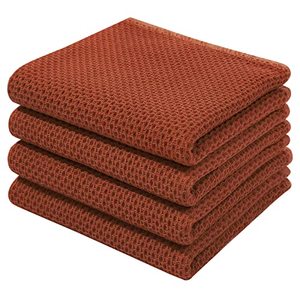 Serviettes de cuisine jetables en microfibre tissée, couleur unie, carrées, séchage rapide, absorbantes, lavables en machine, écologiques, marron - Product Image 1