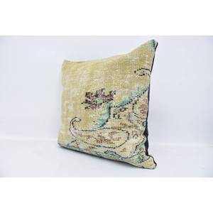 24x24 pouces Beige Kantha Patchwork laine oreiller brodé Vintage carré impression coussin décoratif literie sol Portable tissé - Product Image 4