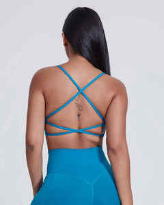 Tops cortos de Yoga con espalda cruzada y cuello en V XS para mujer, Sujetador deportivo transpirable de secado rápido, diseño frontal torcido para gimnasio, entrenamiento, ejercicio físico - Product Image 5