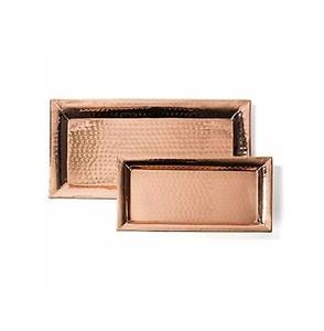 Tahura exporta bandejas de servicio de metal martillado cuadrado simple en aluminio y cobre para decoración de mesa personalizada - Product Image 5