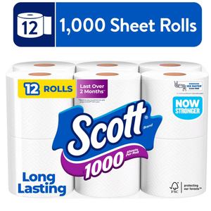 Scott 1000 Toilet Paper, 12 Rolls, 1,000 <b>Sheets</b> per Roll - Product Image 5