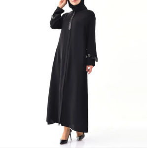 Abaya ample avec ceinture, tenue musulmane de luxe, robe abaya de haute qualité, design de créateur, vente en gros, exportateur pakistanais, robe pas chère - Product Image 1