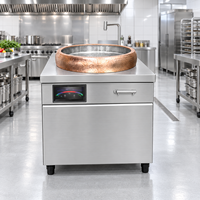 Marmite à induction commerciale en acier inoxydable, style vitrine, pour restaurant et buffet
