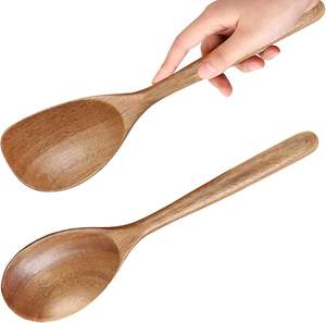 Cuillère en bois durable et durable fabriquée à la main en bois naturel pour cuisiner, remuer et mélanger dans la cuisine à domicile et la fête - Product Image 1