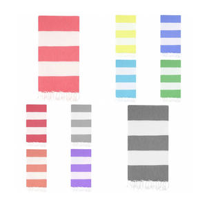 Serviette de hammam turque 100% coton de qualité supérieure Serviette de plage absorbante avec motif à rayures - Product Image 5