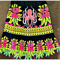 Jupe Hawaïenne Personnalisée pour Femme, Imprimé Floral Tropical, Coupe Évasée, Taille Élastique, Légère, Idéale pour les Vacances d'Été à la Plage