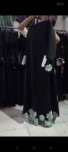 Patchwork de tissu élégant et modeste brodé à la main pour femmes avec pierres Shrug Abayas robes traditionnelles formelles tissu respirant - Product Image 4