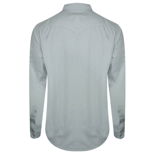 เสื้อเชิ้ตยีนส์ผู้ชายแขนยาวสีพื้นผ้าฝ้ายยืดคุณภาพสูงปี 2025 สไตล์ลำลองแบบตะวันตก - Product Image 5