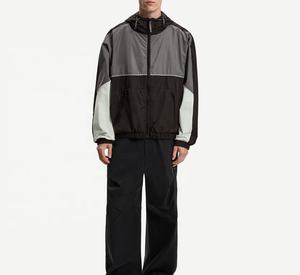 Blouson Bomber Coupe Personnalisée, Coupe-Vent d'Hiver, Pull à Capuche pour Hommes, Fermeture Éclair 1/4, Poche à Rabat, Patchwork, Veste de Baseball Varsity - Product Image 3