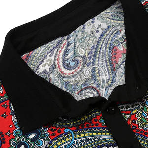 Camiseta Deportiva de Punto para Hombre |   Estampado Vibrante de Paisley en Rojo y Azul para Sublimación |   Top Deportivo de Lujo Artístico y Transpirable - Product Image 4