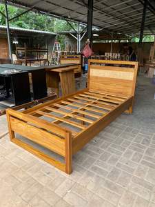 Muebles para niños de diseño moderno en madera de teca, cama para niños y niñas con cabecero de ratán en camas de madera duraderas para niños - Product Image 5